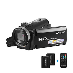 Máy Quay Video Kỹ Thuật Số Andoer HDV-201LM Ghi Âm DV Kèm 2 Pin (24MP 16X Zoom) (3.0 inch) (1080P FHD)