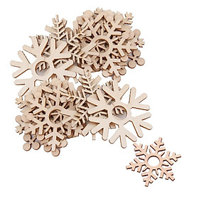 20 Pieces Wooden Shape Snowflake Embellishments Festival Hanging Ornaments