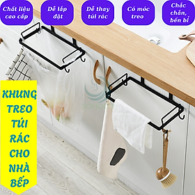Giá Treo Túi Rác Đa Năng Gắn Cửa Tủ Bếp -Móc Treo Túi Rác Tiện Lợi Cho Nhà Bếp -Giá Đỡ Túi Rác Gọn Gàng Treo Cửa Tủ