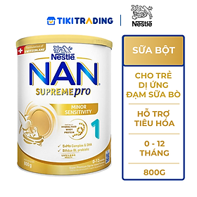 Sữa bột Nestlé NAN SUPREMEPRO 1 800g nhập khẩu Đức với 5HMO & đạm Gentle Optipro ( Dành cho trẻ từ 0 - 12 tháng tuổi)