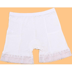 Quần lót dài mặc váy gắn vô tư có túi để tiền an toàn-100 trắng - Trắng