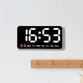 Digital Clock LED Desktop Alarm Clock Voice Control Modern Desktop Dimmer Wall Clock Electronic Clock for Bedroom Office Teens Home