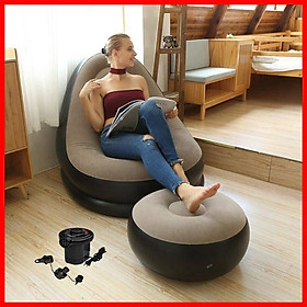Mua Ghế hơi  Ghế hơi tựa lưng Chanodug cao cấp KÈM Đôn KT 116x98x83cm Kèm BƠM ĐIỆN và bộ vá đệm