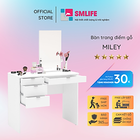 Bàn trang điểm gỗ hiện đại SMLIFE Miley | Gỗ MDF dày 17mm chống ẩm | D90xR45xC140cm