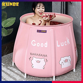 Bồn Tắm Ngâm Người Thảo Dược Có Thể Gấp Gọn KUNBE Cho Người Lớn Và Trẻ Em, Bồn Tắm Di Động Thông Minh, Chậu Tắm Xông Hơi Giữ Nhiệt Tiện Lợi