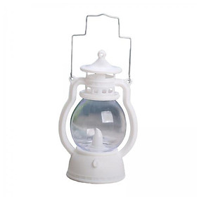 2- Lantern LED Oil Lamp Table Porch Cabin Winery Light Milk White