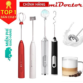 Máy Đánh Trứng Sữa Tạo Bọt Cafe Cầm Tay Mini Pin Sạc Cao Cấp miDoctor - Hàng Chính Hãng