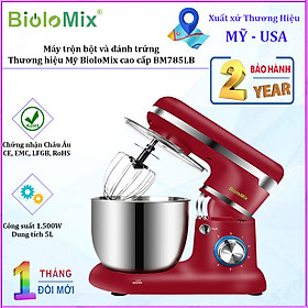 Máy trộn bột và đánh trứng BioloMix BM785LB dung tích 5 lít, công suất 1500W tích hợp 6 tốc độ đánh - Hàng Nhập Khẩu