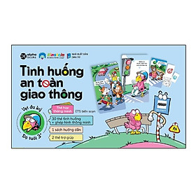 Combo Thẻ Học Thông Minh: Một Ngày Của Bé + Tình Huống An Toàn Giao Thông + Biển Báo An Toàn (Thẻ Song Ngữ Anh Việt)