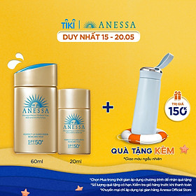 Bộ Đôi Kem chống nắng dưỡng da dạng sữa kiềm dầu khô thoáng hoàn hảo siêu tiết kiệm Anessa Gold Milk 60ml + Gold Milk 20ml