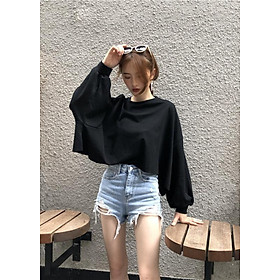 Áo Croptop Dài Tay Cánh Rơi Tay Phồng Freesize<55kg - A.047