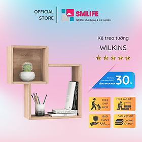 Kệ gỗ treo tường trang trí hiện đại SMLIFE Wilkins  | Gỗ MDF dày 17mm chống ẩm | D60xR20xC60cm - Màu