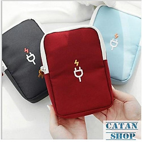 Túi Sạc Điện Thoại, đồ điện tử, dây sạc chống shock Hàn Quốc trong vali Bag in Bag DL09-TSac