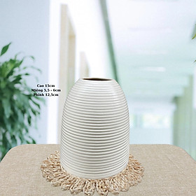 Bình hoa lọ hoa gốm sứ Bát Tràng men mộc decor trang trí