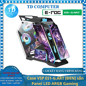 Mua Vỏ máy tính Case VSP ES1-G.ART  ĐEN  sẵn Panel LED ARGB Gaming Kính cường lực (M-ATX/Mini ITX) - Hàng chính hãng VSP phân phối