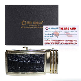 HC9408 - Đầu khóa da đà điểu Huy Hoàng 3,5 phân đầu vàng màu nâu đỏ