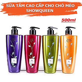 Sữa Tắm Cao Cấp Cho Chó Mèo Showqueen Chai 500ml - Showqueen Hồng - Lông màu