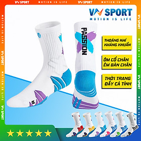 Tất Thể Thao Cổ Cao V-Pro - VNS025, Tất Bóng Rổ, Tất Cầu Lông, Tất Chạy Bộ...Thoáng Khí, Tạo Cảm Giác Thỏa Mái Khi Sử Dụng