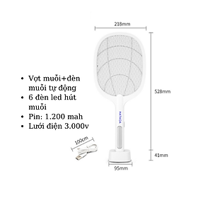 Vợt muỗi kiêm đèn bắt muỗi 2 trong 1 Hataca ( Hàng chính hãng) - HATACA WD947