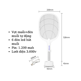 Vợt muỗi kiêm đèn bắt muỗi 2 trong 1 Hataca ( Hàng chính hãng)