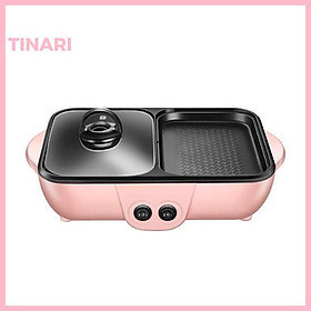 Mua Bếp Lẩu Nướng 2 Ngăn  Bếp Lẩu Nướng 2 In 1  Bếp Chiên  Bếp Nướng Điện Đa Năng (Hộp Hồng)