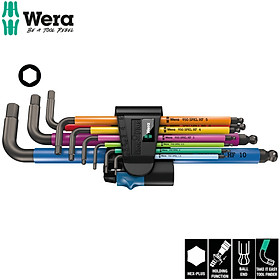 Mua Bộ lục giác nhiều màu sắc với bi giữ gồm 9 cái 950/9 Hex-Plus Multicolour HF 1 L-key set  metric  BlackLaser  with holding function Wera 05022210001