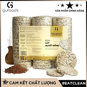 Bánh gạo lứt nguyên hạt GUfoods (500g = 54 bánh) - Phù hợp ăn kiêng và tập gym - Lứt tím than