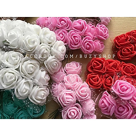 (bó 12 hoa) hoa hồng xốp