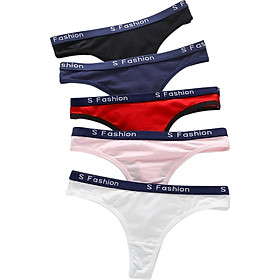 Combo 5 Quần lót lọt khe nữ sexy chất cotton thun thoáng mát, co giãn tốt, không lộ viền khi mặc - ZQ9743 (Màu ngẫu nhiên)