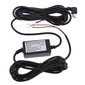 Car Dash Cam Hardwire Kits 8/36V to 5V 3A with Mini USB Left Head Power Adapter Cable