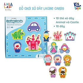 Đồ Chơi Xỏ Dây Lacing Cards - Bộ 10 Thẻ Động Vật Khủng Long Phương Tiện Giao Thông - Lalala Baby