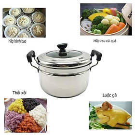 Mua Nồi Hấp 1 tầng 1 đáy inox 304 Hoàng Gia + 1 vỉ hấp (size 21  23  25  27  29)
