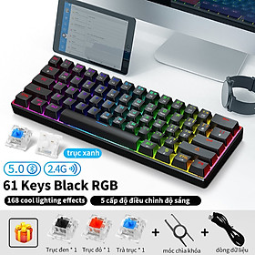 Mua  HÀNG CHÍNH HÃNG GOOJODOQ  A1849 - Bàn phím Không Dây Bluetooth 61 Phím RGB 3 Chế Độ Hotswap Bàn phím cơ