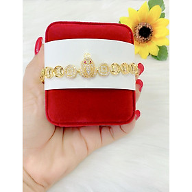 Lắc tay nữ cóc ngậm tiền may mắn mạ vàng 18k