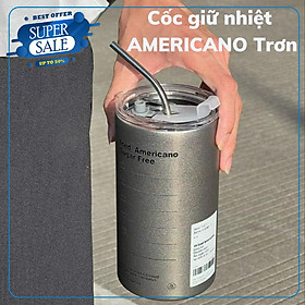 Ly Giữ Nhiệt Iced Americano Inox 304 Cao Cấp Không Gỉ, Cốc Uống Coffee, Cafe, Uống Nước 600ML Kèm Ống Hút 