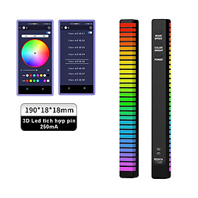 Mua Đèn led GRB 3D 32 led cảm ứng âm thanh tích hợp pin sạc 5V/250mA  tùy chọn 8 chế độ  kết nối với điện thoại qua bluetooth