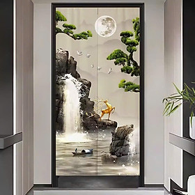 (HCM)Tranh treo tường tráng gương thác nước hùng vĩ dưới ánh trăng tranh phòng khách kèm đinh treo