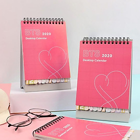 Lịch BTS 2020 màu hồng để bàn BTS