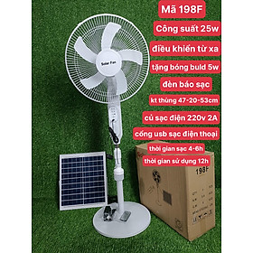 Mua Quạt năng lượng mặt trời  có khiển  dáng đứng tặng kèm bóng đèn bảo hành 2 năm đổi mới