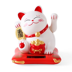 Mua Mèo may mắn vẫy tay năng lượng mặt trời size nhỏ (Trắng)