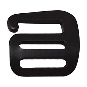 G Hook Webbing Buckle Multitool 25mm for Outdoor Luggage Sack Survival black