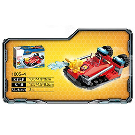 Đồ Chơi Lắp Ráp Xe Cứu Hỏa Vòi Rồng 8IN1, Bộ Xe Mô Hình Xếp Hình Xe Cứu Hỏa, Bộ Quà Tặng Cho Bé