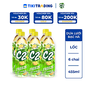 Lốc 6 chai trà dưa lưới bạc hà C2 455ml