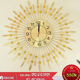 ĐỒNG HỒ TREO TƯỜNG HOA ĐÁ VÀNG 60Cm