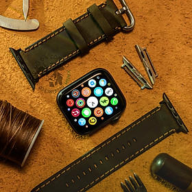 Dây da đồng hồ dành cho Apple Watch handmade da thật