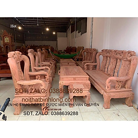 Bộ bàn ghế quốc đào tay 12 gỗ hương đá nam phi