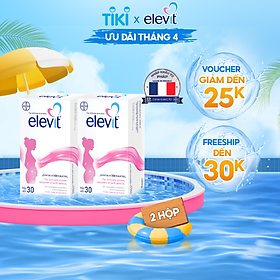 Combo 2 Hộp Vitamin Bầu Tổng Hợp ELEVIT Bổ Sung Vitamin và Khoáng Chất Cho Phụ Nữ Mang Thai và Sau Sinh Hộp 30 Viên x2