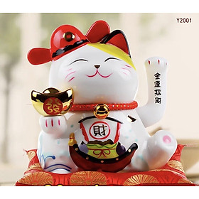 Mua Mèo thần tài vẫy tay - Mèo tài lộc may mắn Manekki Nekko Nhật Bản Gốm sứ cao cấp 20 cm