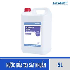 Hình ảnh Dung dịch nước rửa tay khô sát khuẩn Alfasept Pure 5L - Hiệu quả vi sinh 99% vi khuẩn, thân thiện với da tay