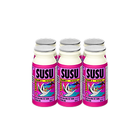 SỮA CHUA UỐNG SUSU IQ HƯƠNG DÂU - 8 LỐC - MỖI LỐC 6 CHAI MÀNG NHÔM X 80ML